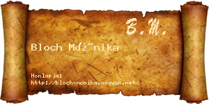 Bloch Mónika névjegykártya